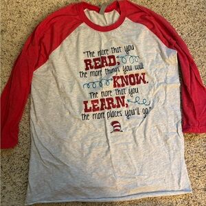 Dr. Seuss baseball style shirt. Like new condition.